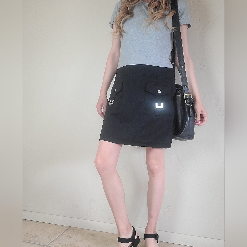 Michael Kors Gray Black Dress Size 6 Casual Stretch